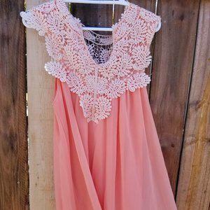 Peach, Sleeveless Blouse, size 2X